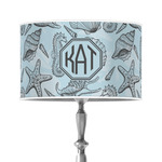 Sea-blue Seashells 12" Drum Lamp Shade - Poly-film (Personalized)