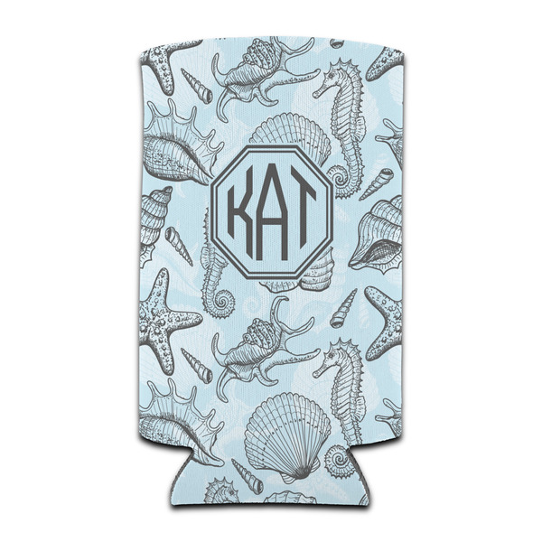 Sea-blue Seashells 12oz Tall Can Sleeve - Set of 4 - FRONT