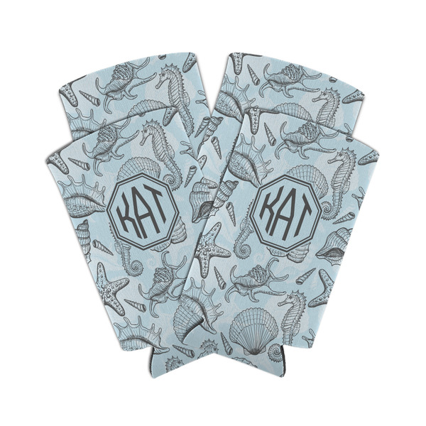 Sea-blue Seashells 12oz Tall Can Sleeve - Set of 4 - MAIN