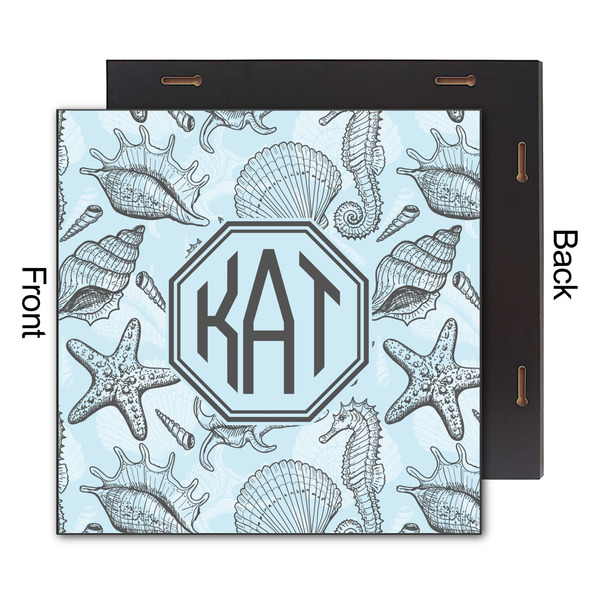 Sea-blue Seashells 12x12 Wood Print - Front & Back View