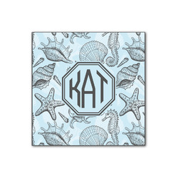 Sea-blue Seashells Wood Print - 12x12 (Personalized)