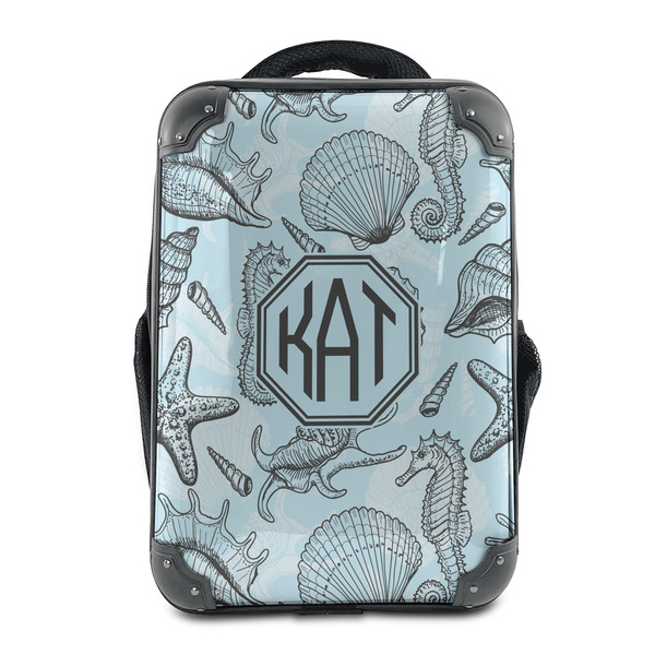 Custom Sea-blue Seashells 15" Hard Shell Backpack (Personalized)
