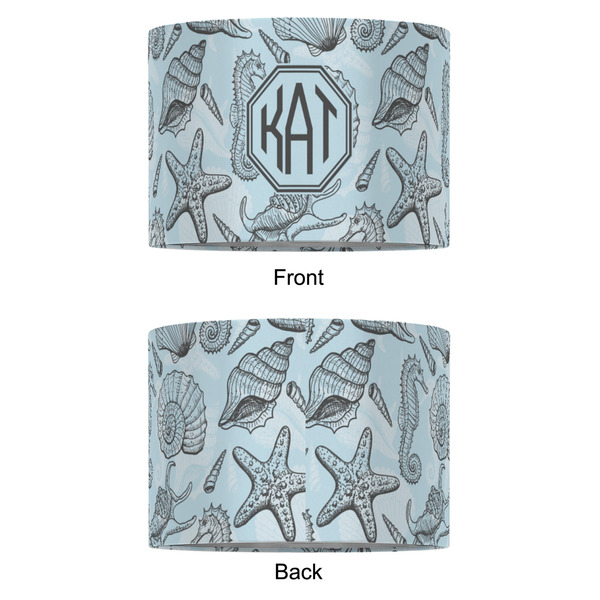 Sea-blue Seashells 16" Drum Lampshade - APPROVAL (Fabric)