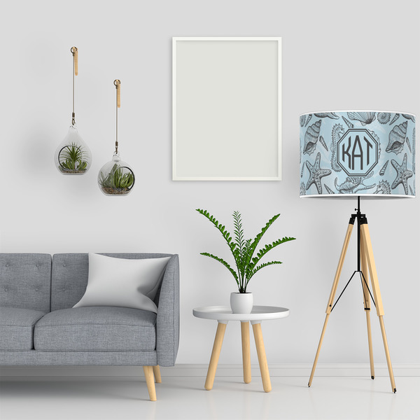 Sea-blue Seashells 16" Drum Lampshade - LIFESTYLE