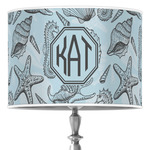 Sea-blue Seashells 16" Drum Lamp Shade - Poly-film (Personalized)