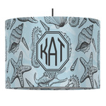 Sea-blue Seashells Drum Pendant Lamp (Personalized)