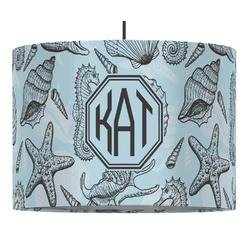 Sea-blue Seashells Drum Pendant Lamp (Personalized)