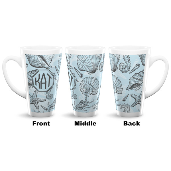 Sea-blue Seashells 16 Oz Latte Mug - Approval