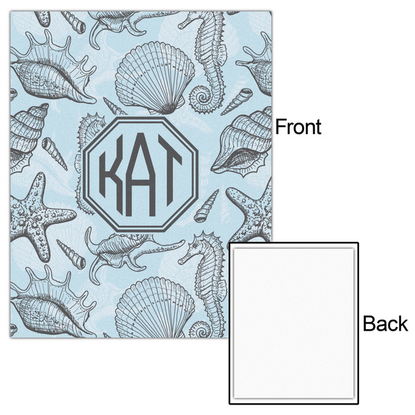 Sea-blue Seashells 16x20 - Matte Poster - Front & Back