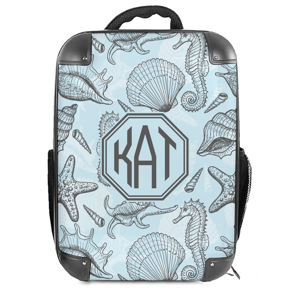 Custom Sea-blue Seashells Hard Shell Backpack (Personalized)