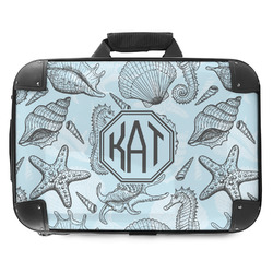 Sea-blue Seashells Hard Shell Briefcase - 18" (Personalized)