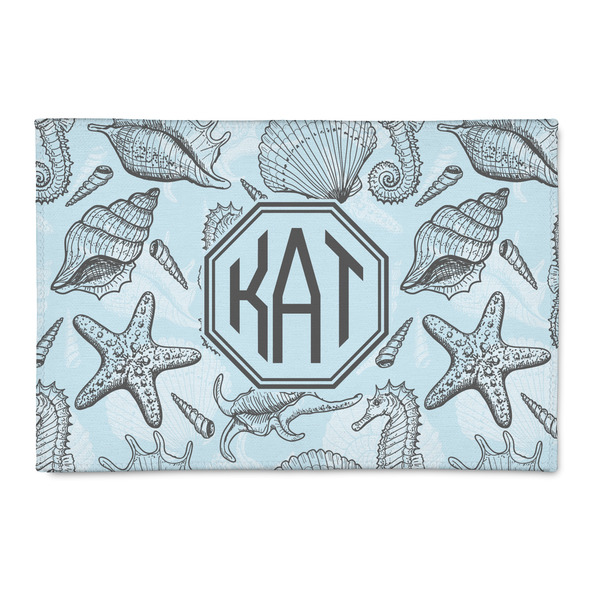 Custom Sea-blue Seashells 2' x 3' Indoor Area Rug (Personalized)