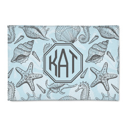 Sea-blue Seashells Patio Rug (Personalized)