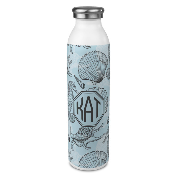 Custom Sea-blue Seashells 20oz Stainless Steel Water Bottle - Full Print (Personalized)