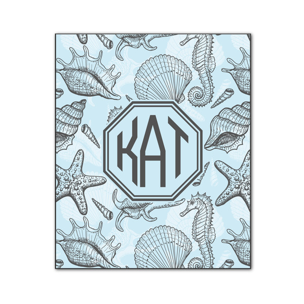 Custom Sea-blue Seashells Wood Print - 20x24 (Personalized)