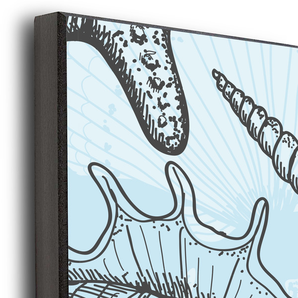 Sea-blue Seashells 20x30 Wood Print - Closeup