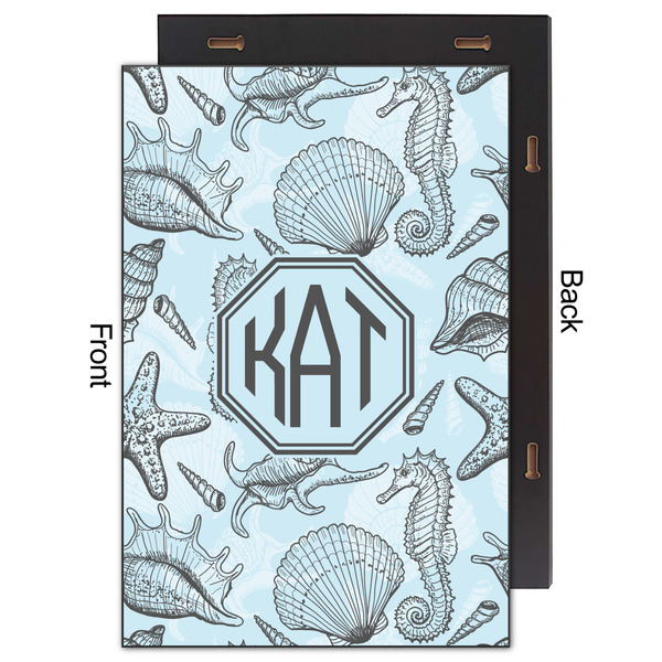 Sea-blue Seashells 20x30 Wood Print - Front & Back View