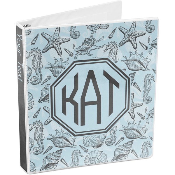 Sea-blue Seashells 3-Ring Binder 3/4 - Main