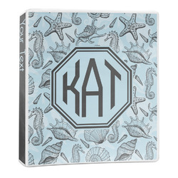 Sea-blue Seashells 3-Ring Binder (Personalized)