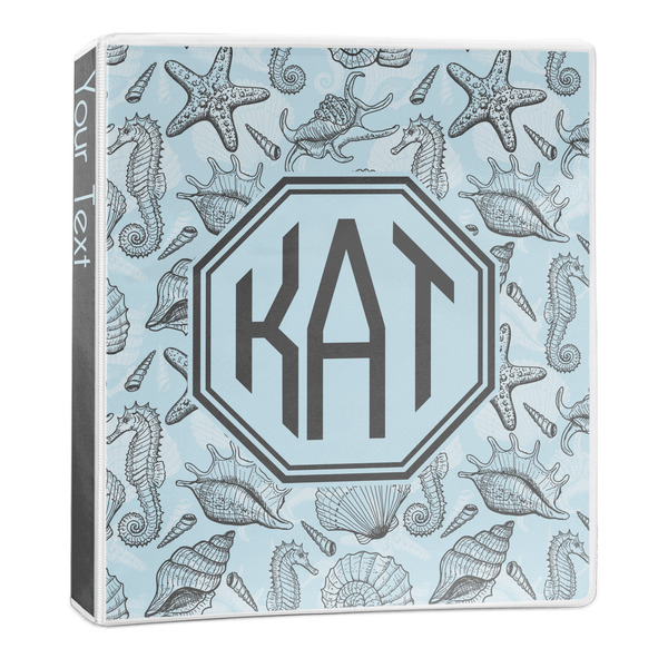 Sea-blue Seashells 3-Ring Binder Main- 1in