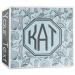 Sea-blue Seashells 3-Ring Binder - 3 inch (Personalized)