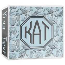 Sea-blue Seashells 3-Ring Binder - 3 inch (Personalized)