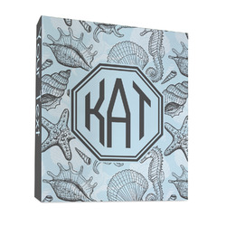 Sea-blue Seashells 3 Ring Binder - Full Wrap - 1" (Personalized)