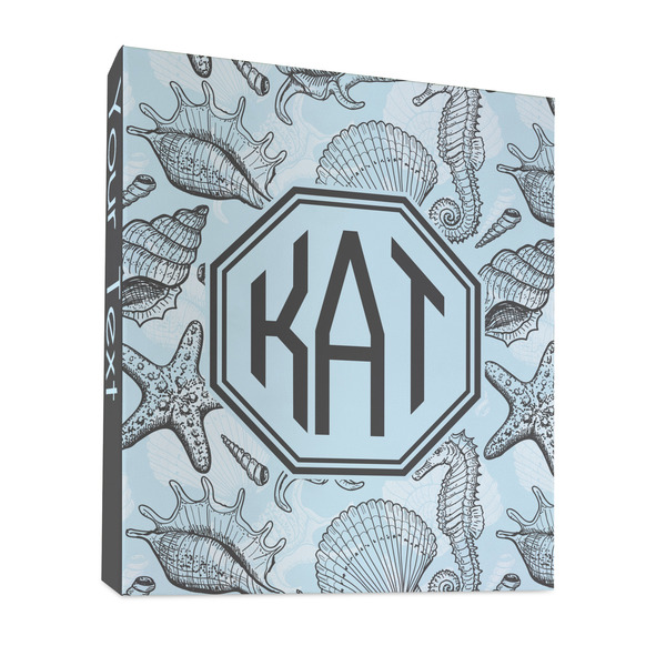 Sea-blue Seashells 3 Ring Binders - Full Wrap - 1" - FRONT