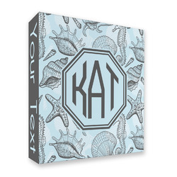 Sea-blue Seashells 3 Ring Binder - Full Wrap (Personalized)