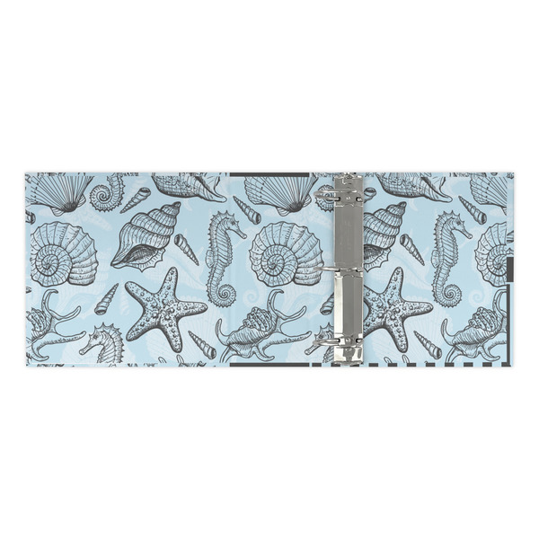 Sea-blue Seashells 3 Ring Binders - Full Wrap - 3" - OPEN INSIDE