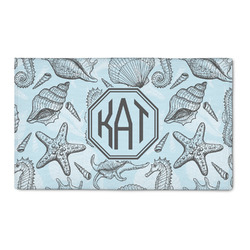 Sea-blue Seashells 3' x 5' Patio Rug (Personalized)