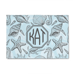 Sea-blue Seashells 4' x 6' Indoor Area Rug (Personalized)