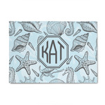 Sea-blue Seashells 4' x 6' Patio Rug (Personalized)