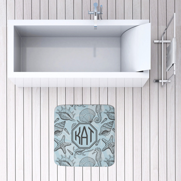 Sea-blue Seashells 48x48 Foam Memory Mat - LIFESTYLE