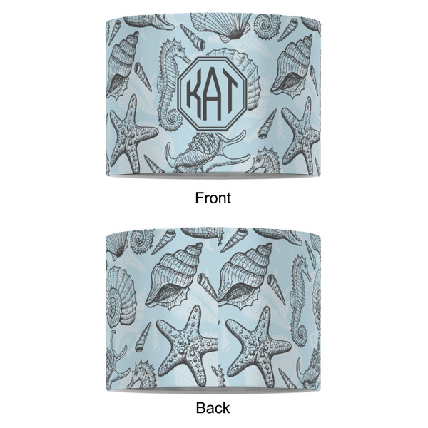 Sea-blue Seashells 8" Drum Lampshade - APPROVAL (Fabric)