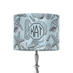 Sea-blue Seashells 8" Drum Lamp Shade - Fabric (Personalized)