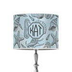 Sea-blue Seashells 8" Drum Lamp Shade - Poly-film (Personalized)