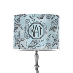 Sea-blue Seashells 8" Drum Lamp Shade - Poly-film (Personalized)