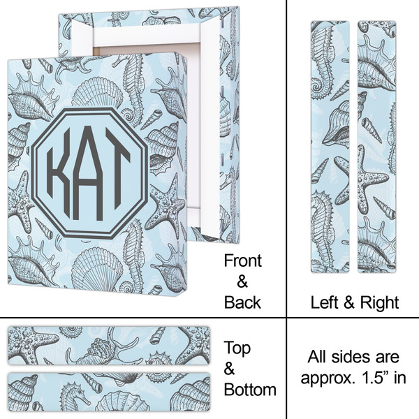 Sea-blue Seashells 8x10 - Canvas Print - Approval