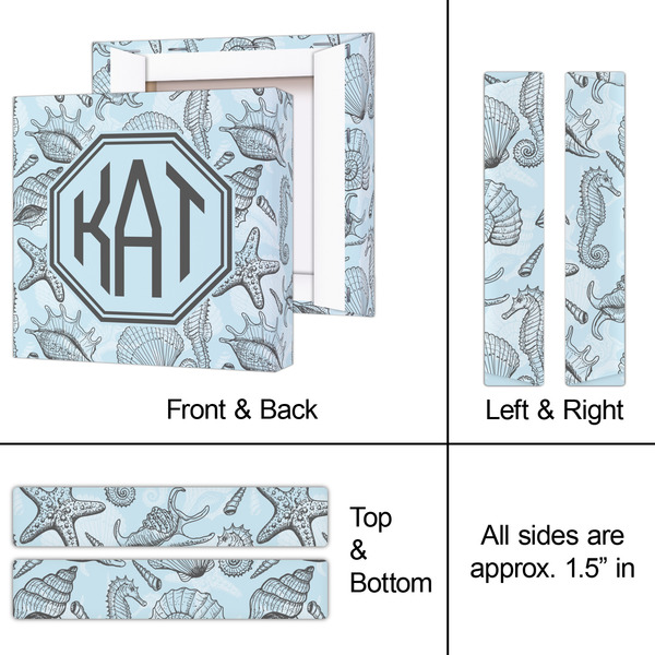 Sea-blue Seashells 8x8 - Canvas Print - Approval