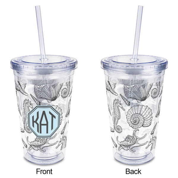 Sea-blue Seashells Acrylic Tumbler - Full Print - Approval