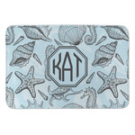 Sea-blue Seashells Anti-Fatigue Kitchen Mat (Personalized)