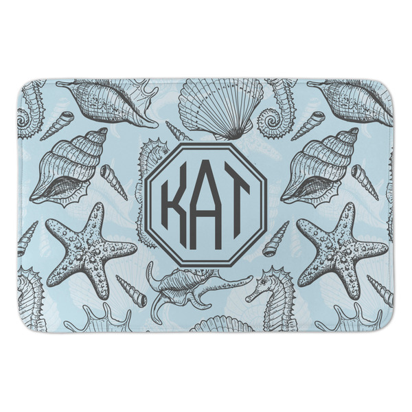 Custom Sea-blue Seashells Anti-Fatigue Kitchen Mat (Personalized)