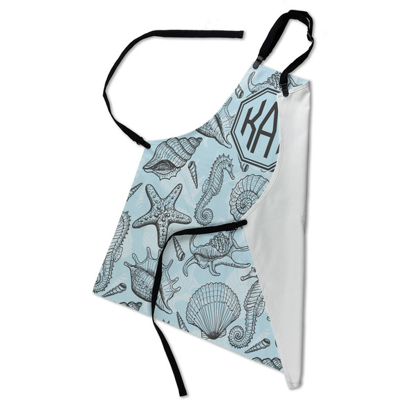 Sea-blue Seashells Apron - Folded