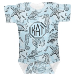 Sea-blue Seashells Baby Bodysuit (Personalized)