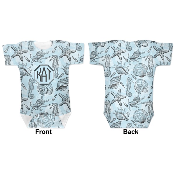 Sea-blue Seashells Baby Bodysuit Approval