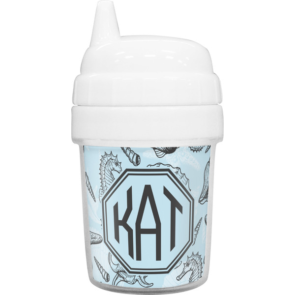 Custom Sea-blue Seashells Baby Sippy Cup (Personalized)