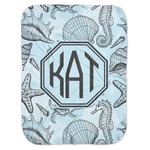 Sea-blue Seashells Baby Swaddling Blanket (Personalized)