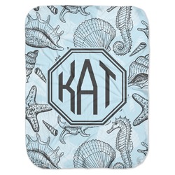 Sea-blue Seashells Baby Swaddling Blanket (Personalized)