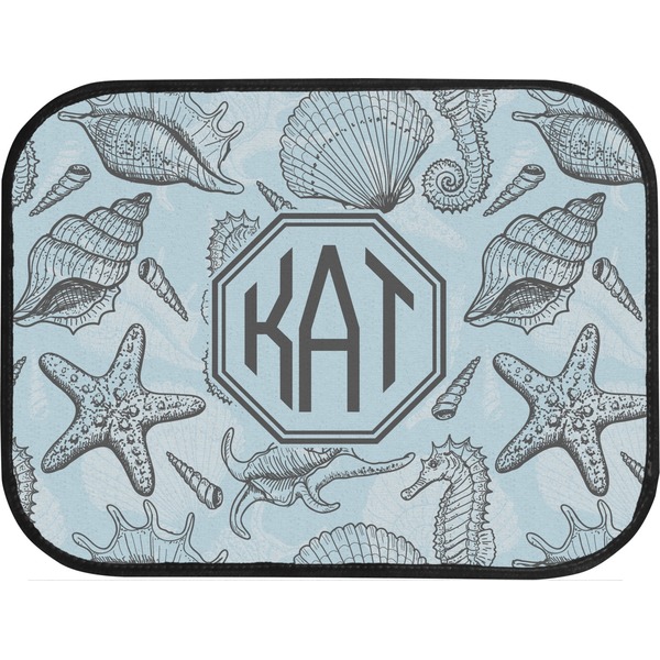 Sea-blue Seashells Back Seat Car Mat